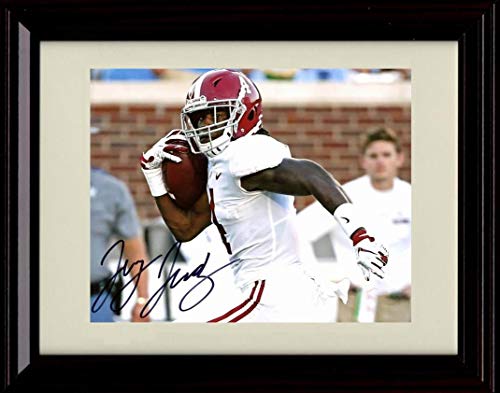 Framed 8x10 Jerry Jeudy - TD Run - Alabama Crimson Tide - Autograph Replica Print Framed Print - College Football FSP - Framed   