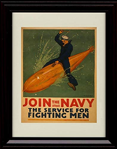 Join the Navy Service for Fighting Men Vintage Advertising Print - Wall Frame Unframed Print - Advertising FSP - Unframed   