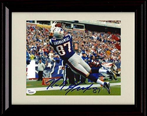 8x10 Framed Rob Gronkowski - New England Patriots Autograph Promo Print - End Zone Catch Framed Print - Pro Football FSP - Framed   