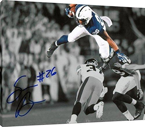 Acrylic Wall Art:   Saquon Barkley - Penn State "The Leap" Autograph Print Acrylic - College Football FSP - Acrylic   