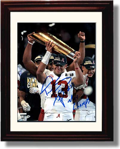 Unframed Alabama Quarterback Tua Tagovailoa- Celebration - Autograph Replica Print Unframed Print - College Football FSP - Unframed   