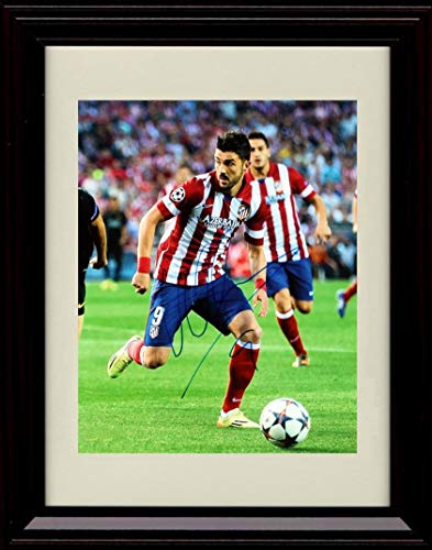 Unframed David Villa - Striking - Atletico Madrid - Autograph Replica Print Unframed Print - Soccer FSP - Unframed   