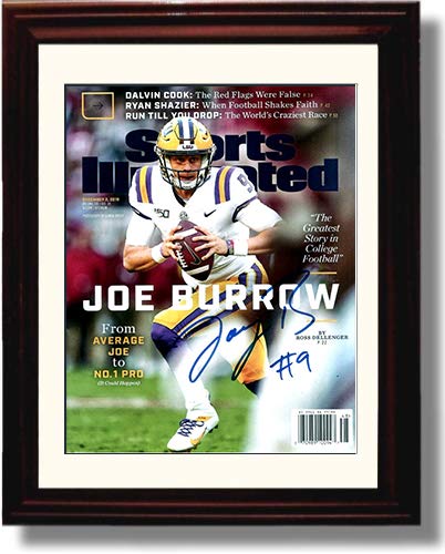 Unframed LSU Tigers Joe Burrow - Sports Illustrated Autograph Replica Print Unframed Print - College Football FSP - Unframed   