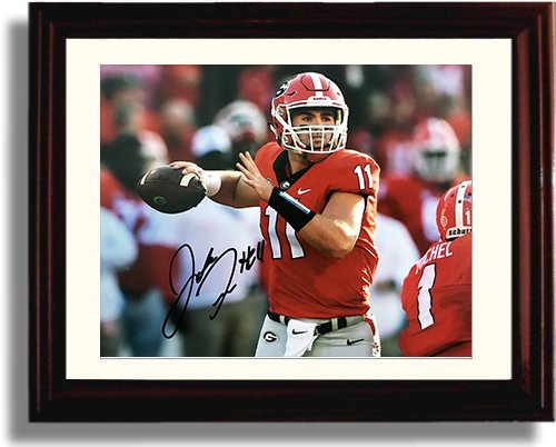 Framed 8x10 Georgia Football Quarterback Jake Fromm Autograph Replica Print Framed Print - College Football FSP - Framed   