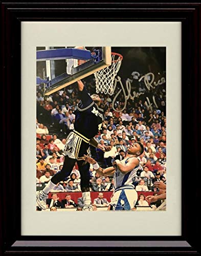 Framed 8x10 Glenn Rice - Thunder Dunk against UNC - Autograph Replica Print - Michigan Wolverines Framed Print - College Basketball FSP - Framed   