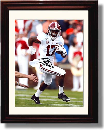 Framed 8x10 Jaylen Waddle "On The Run" Alabama Crimson Tide Autograph Replica Print Framed Print - College Football FSP - Framed   