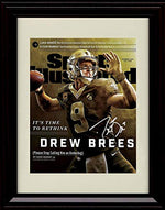 8x10 Framed Drew Brees - SI - Autograph Replica Print Framed Print - Pro Football FSP - Framed   