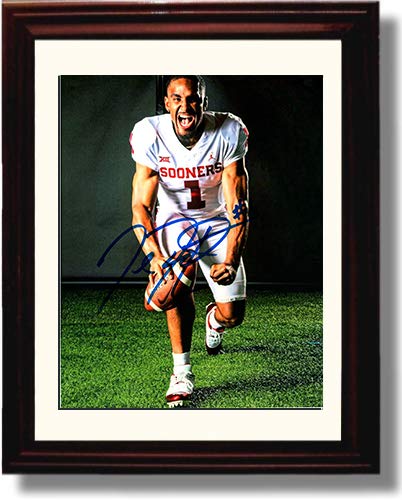 Framed 8x10 Jalen Hurts Flex Oklahoma Sooners Autograph Replica Print Framed Print - College Football FSP - Framed   