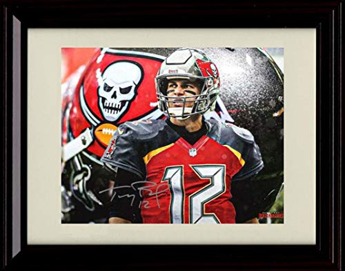 8x10 Framed Tom Brady Autograph Replica Print - Pirate Ship Framed Print - Pro Football FSP - Framed   