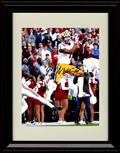 Framed 8x10 Ja'Marr Chase - Jump Catch - LSU Tigers - Autograph Replica Print Framed Print - College Football FSP - Framed   