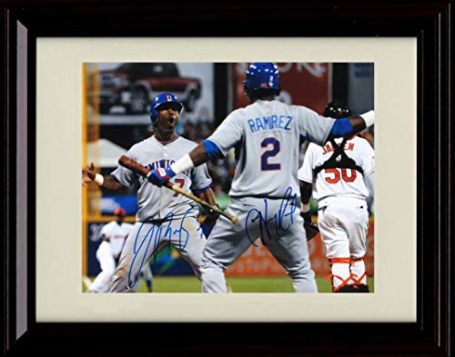 Unframed Jose Reyes and Jose Ramirez Autograph Replica Print - Dominican Delight Unframed Print - Baseball FSP - Unframed   