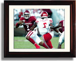 Framed 8x10 Jalen Hurts On The Run Oklahoma Sooners Autograph Replica Print Framed Print - College Football FSP - Framed   