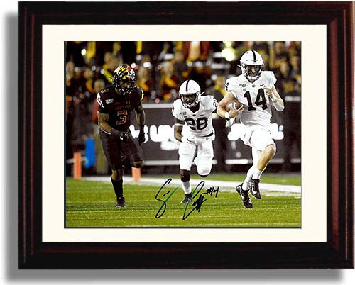Framed 8x10 Penn State - Sean Clifford TD Run Framed 8x10 Autograph RP Framed Print - College Football FSP - Framed   