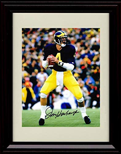 Framed 8x10 Jim Harbaugh - In the Pocket - Michigan Wolverines - Autograph Replica Print Framed Print - College Football FSP - Framed   