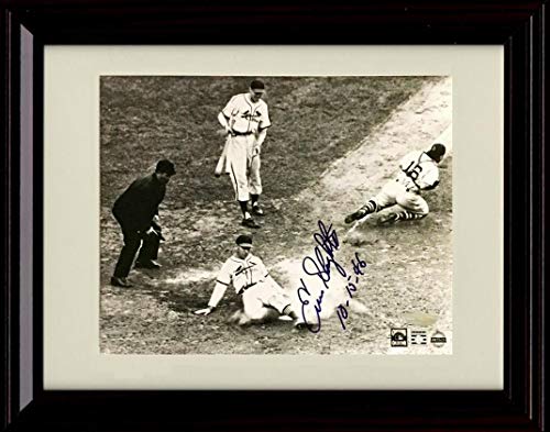 Unframed Enos Slaughter Autograph Replica Print - Safe at Home 1946 World Series Unframed Print - Baseball FSP - Unframed   