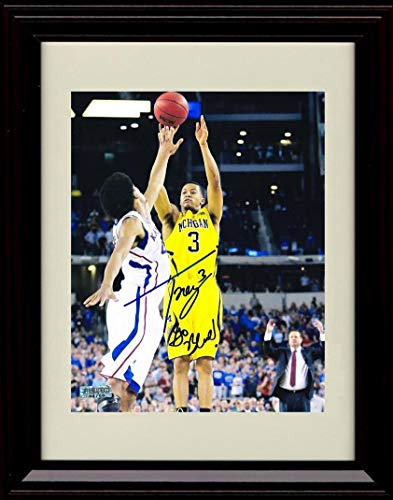 Unframed Trey Burke - Three Pointer Against Kansas - Autograph Replica Print - Michigan Wolverines Unframed Print - College Basketball FSP - Unframed   