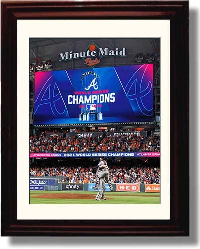 Framed 8x10 Braves 2021 WS Champs Trophy Celebration Print Framed Print - Baseball FSP - Framed   