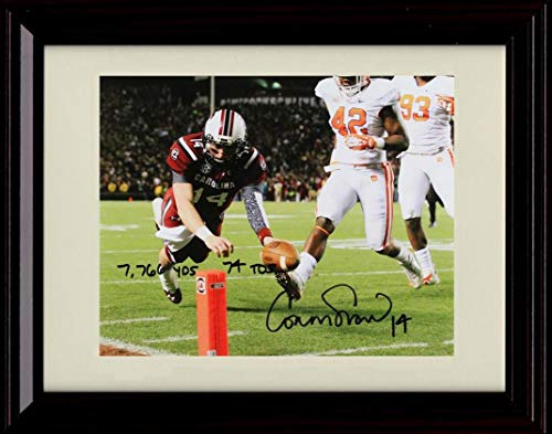 Framed 8x10 Conner Shaw - 74 TDs - South Carolina Gamecocks - Autograph Replica Print Framed Print - College Football FSP - Framed   