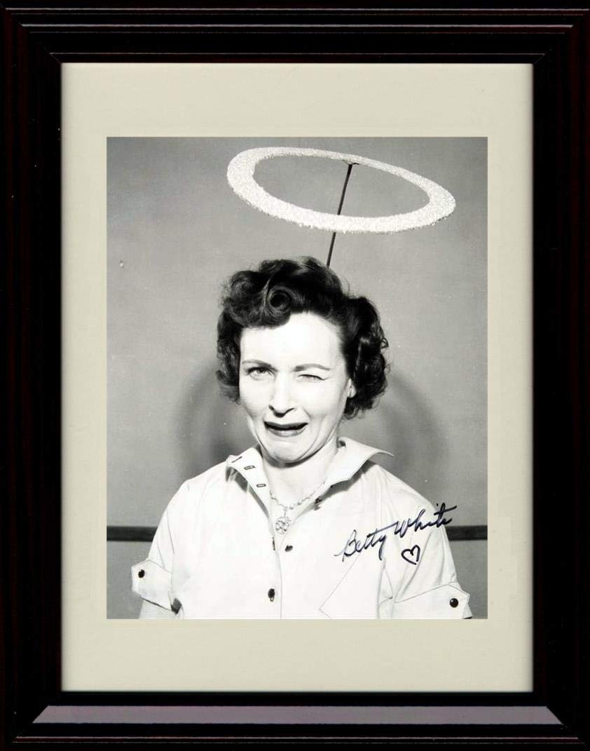 Unframed Betty White Autograph Replica Print - Heart Black and White Unframed Print - Television FSP - Unframed   