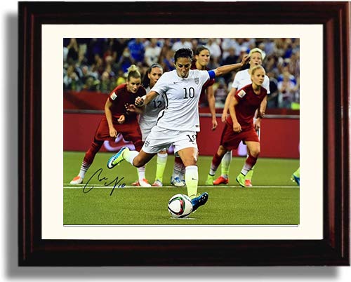 Unframed Carli Lloyd Taking The Shot US Women's Soccer Autograph Replica Print Unframed Print - Soccer FSP - Unframed   