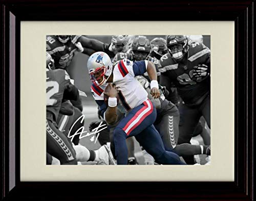 8x10 Framed Cam Newton - On The Run - Autograph Replica Print Framed Print - Pro Football FSP - Framed   