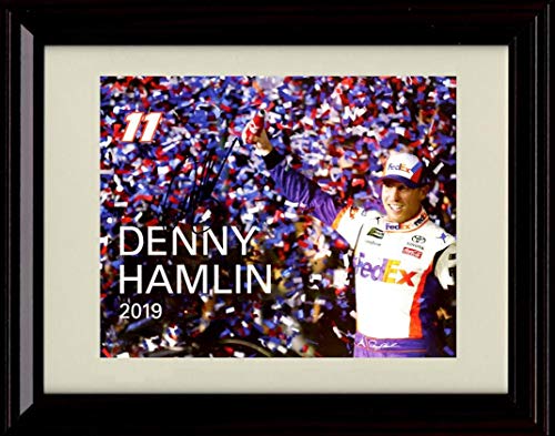 Unframed Denny Hamlin - Celebration - Autograph Replica Print Unframed Print - NASCAR FSP - Unframed   