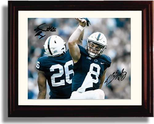 Unframed Trace McSorley and Saquon Barkley Unframed Autograph Promo Print - Penn State Unframed Print - College Football FSP - Unframed   