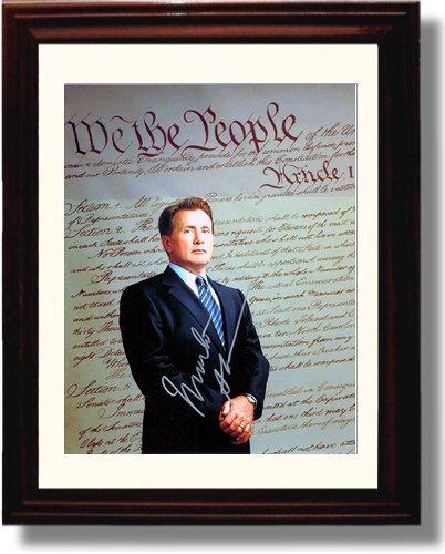 8x10 Framed Martin Sheen Autograph Promo Print - West Wing Constitution Framed Print - Television FSP - Framed   