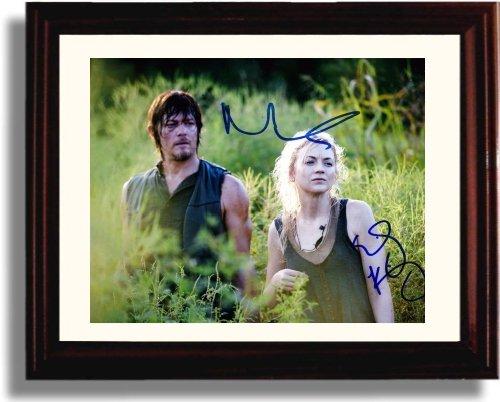 Unframed Walking Dead Autograph Promo Print - Norman Reedus and Emily Kinney Unframed Print - Television FSP - Unframed   