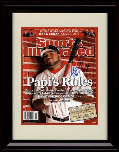 Framed 8x10 David Ortiz SI Autograph Replica Print - Papi's Rules Framed Print - Baseball FSP - Framed   