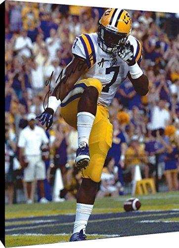 Floating Canvas Wall Art: Leonard Fournette - LSU Tigers "Heisman Pose" Autograph Print Floating Canvas - College Football FSP - Floating Canvas   