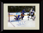 8x10 Framed Henrik Lundqvist Autograph Replica Print - Blocking The Shot Framed Print - Hockey FSP - Framed   