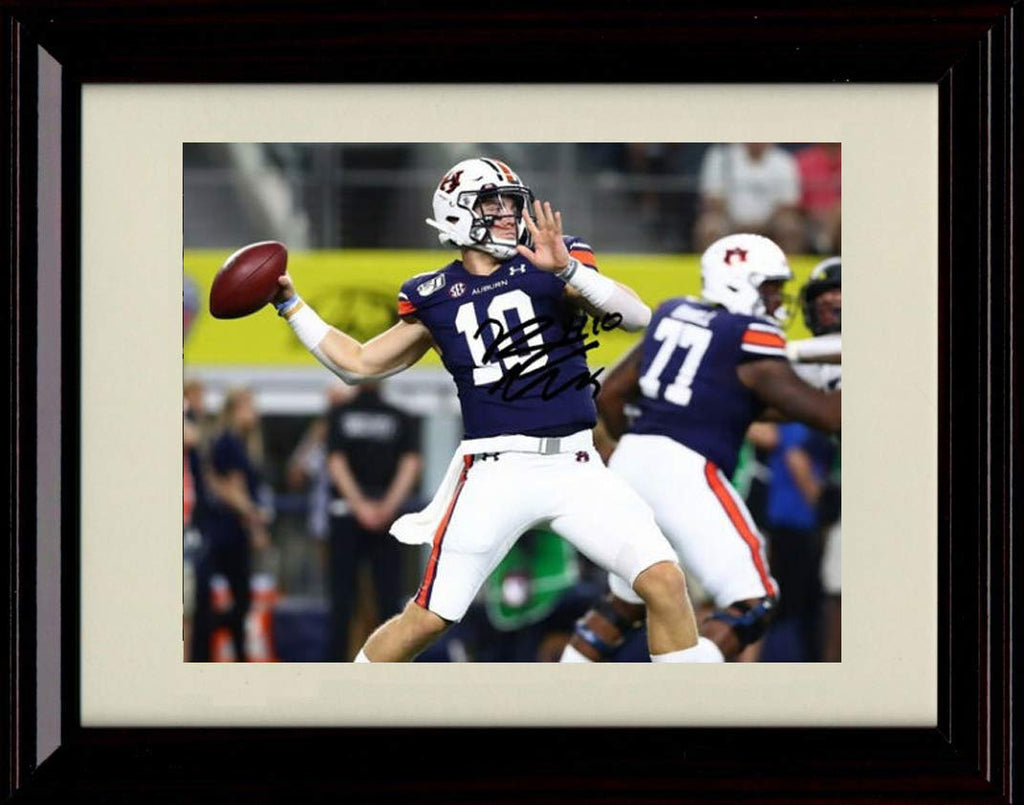 Framed 8x10 Bo Nix Autograph Replica Print - Auburn Tigers - Throwing Downfield Framed Print - College Football FSP - Framed   