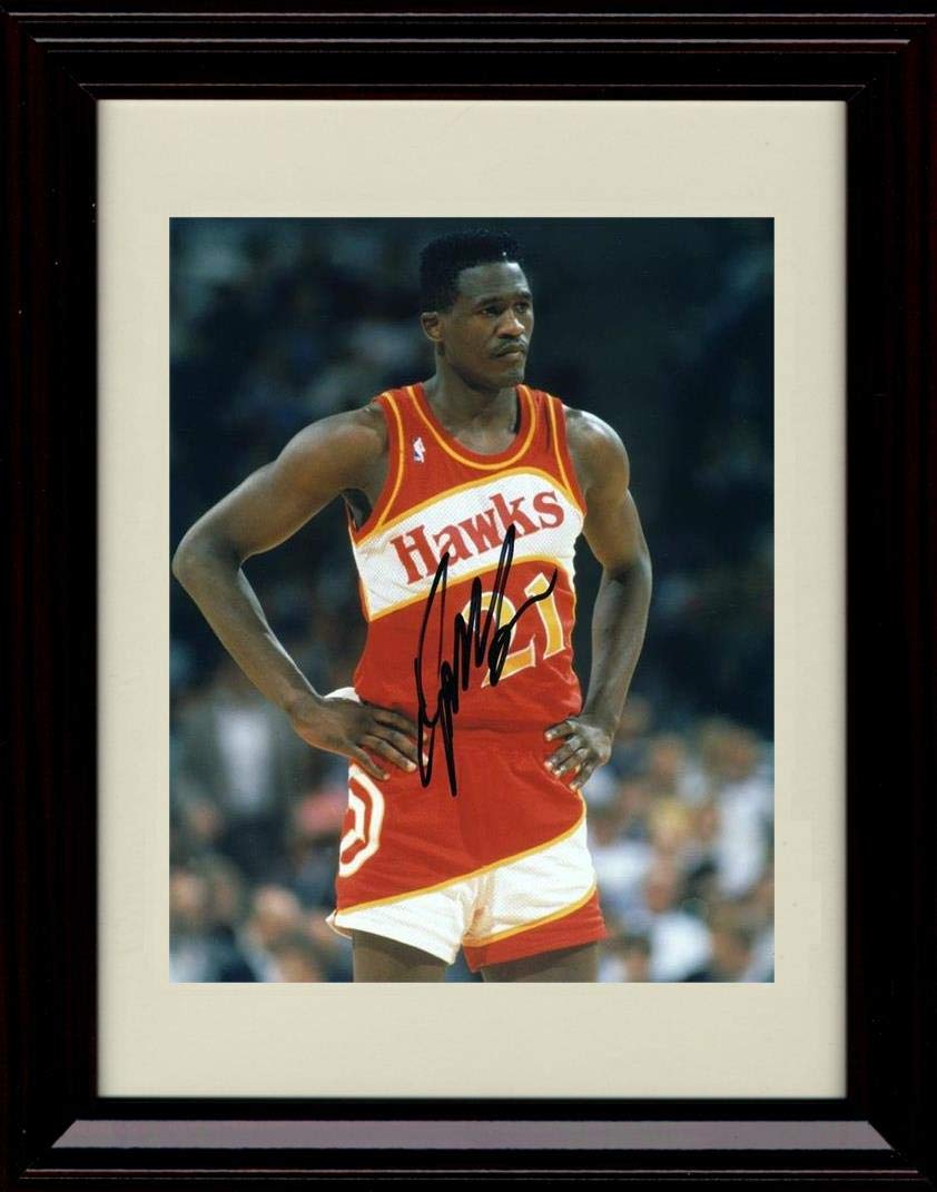 Unframed Dominique Wilkens Autograph Replica Print - Hands on Hips - Hawks Unframed Print - Pro Basketball FSP - Unframed   