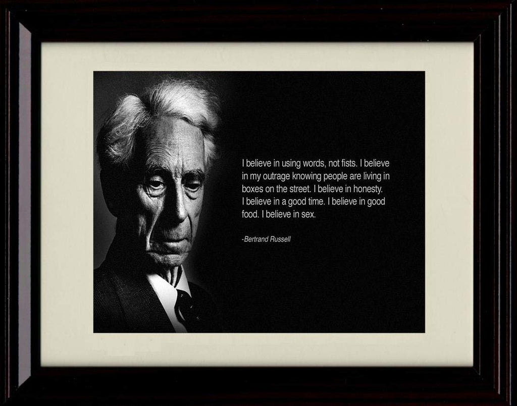 Unframed Bertrand Russell Quote - Basic Beliefs Unframed Print - Other FSP - Unframed   