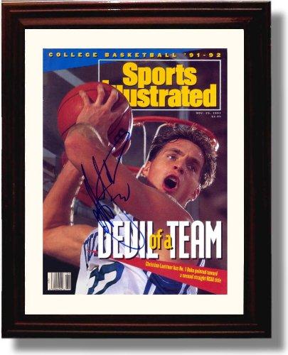 Framed 8x10 Christian Laettner "Devil of a Team" SI Autograph Print - Duke Blue Devils Framed Print - College Basketball FSP - Framed   