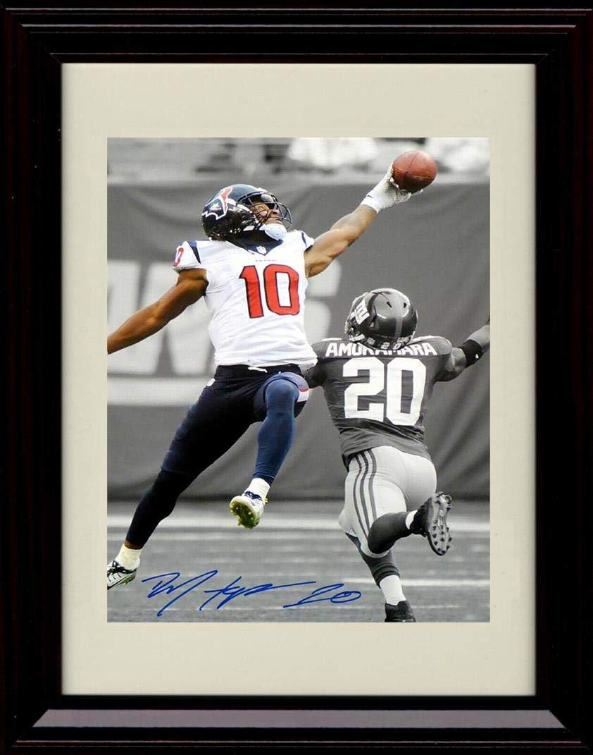 8x10 Framed Deandre Hopkins Autograph Replica Print - One Handed Catch Spotlight Framed Print - Pro Football FSP - Framed   