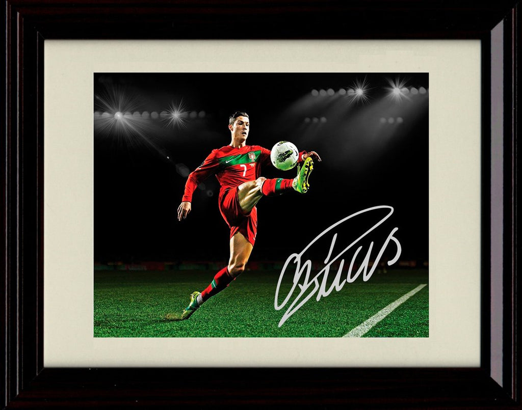 Unframed Cristiano Ronaldo - Red Jersey Autograph Promo Print Unframed Print - Soccer FSP - Unframed   