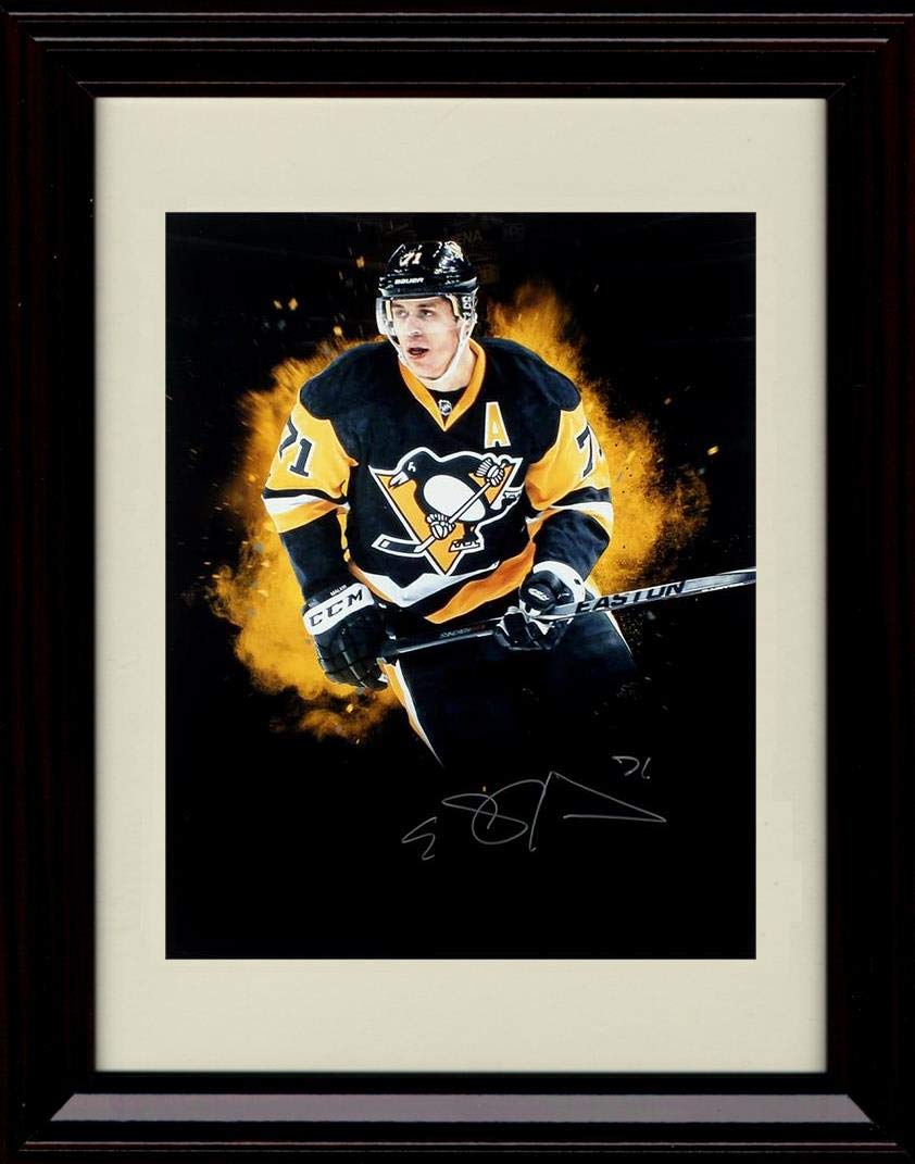 Unframed Evgeni Malkin Autograph Replica Print - Pittsburgh Penguins - Black Background Unframed Print - Hockey FSP - Unframed   