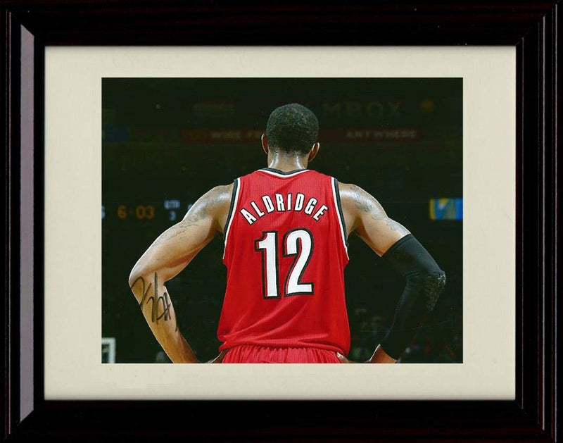 8x10 Framed Lamarcus Aldridge Autograph Replica Print - Back View - Portland Trailblazers Framed Print - Pro Basketball FSP - Framed   