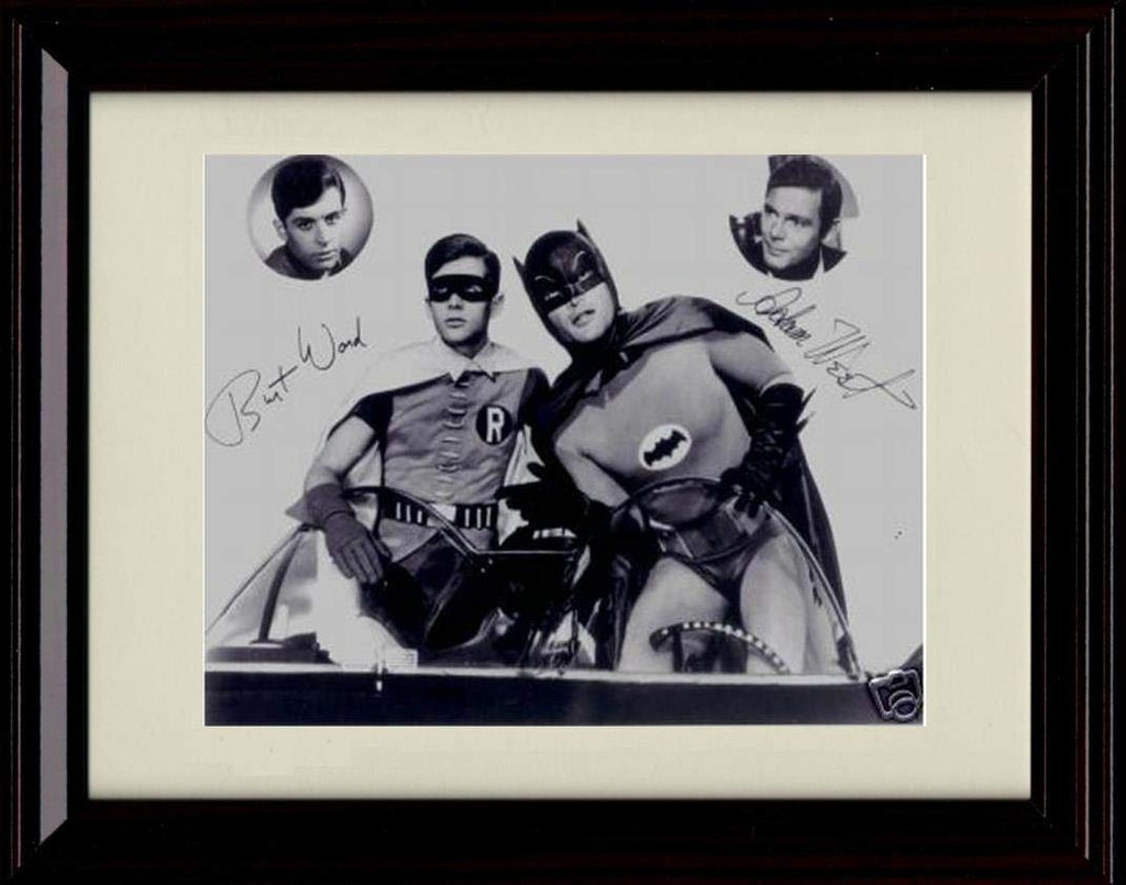 Unframed Burt Ward and Adam West Autograph Replica Print - Batman TV Show Batmobile Unframed Print - Television FSP - Unframed   