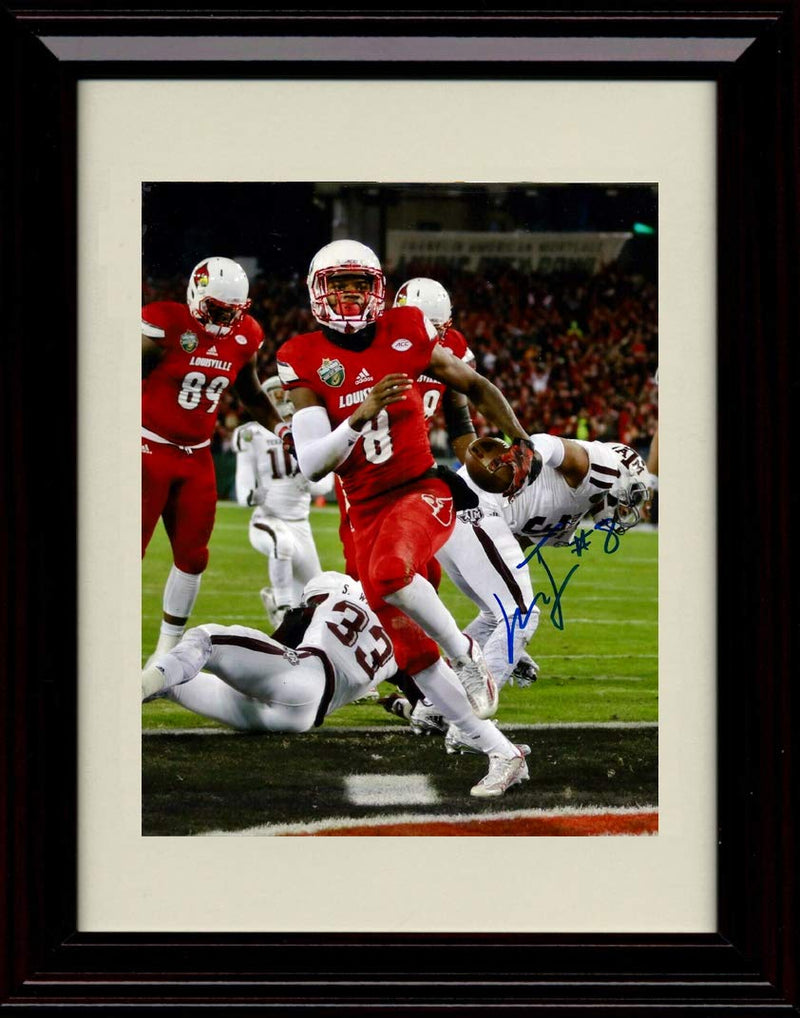 Unframed Lamar Jackson - Louisville Cardinals Autograph Replica Print - TD Run Unframed Print - College Football FSP - Unframed   