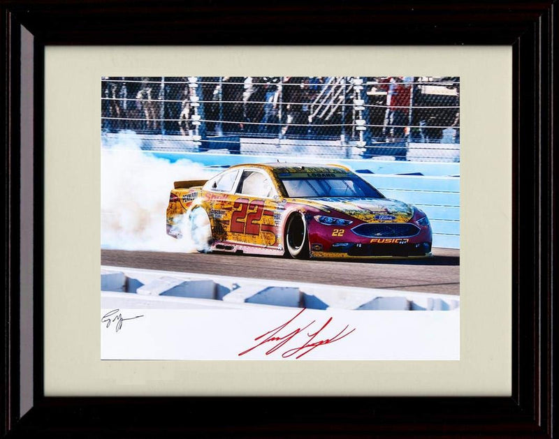 Unframed Joey Logano Autograph Replica Print - Burnout Unframed Print - NASCAR FSP - Unframed   