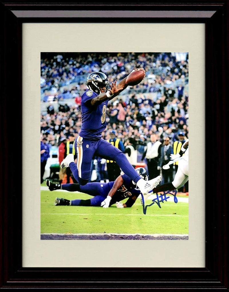 Unframed Lamar Jackson Autograph Replica Print - Touchdown Run Unframed Print - Pro Football FSP - Unframed   