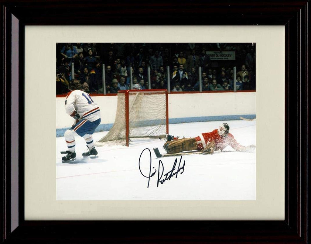 Unframed Jim Rutherford Autograph Replica Print - at Goal Unframed Print - Hockey FSP - Unframed   