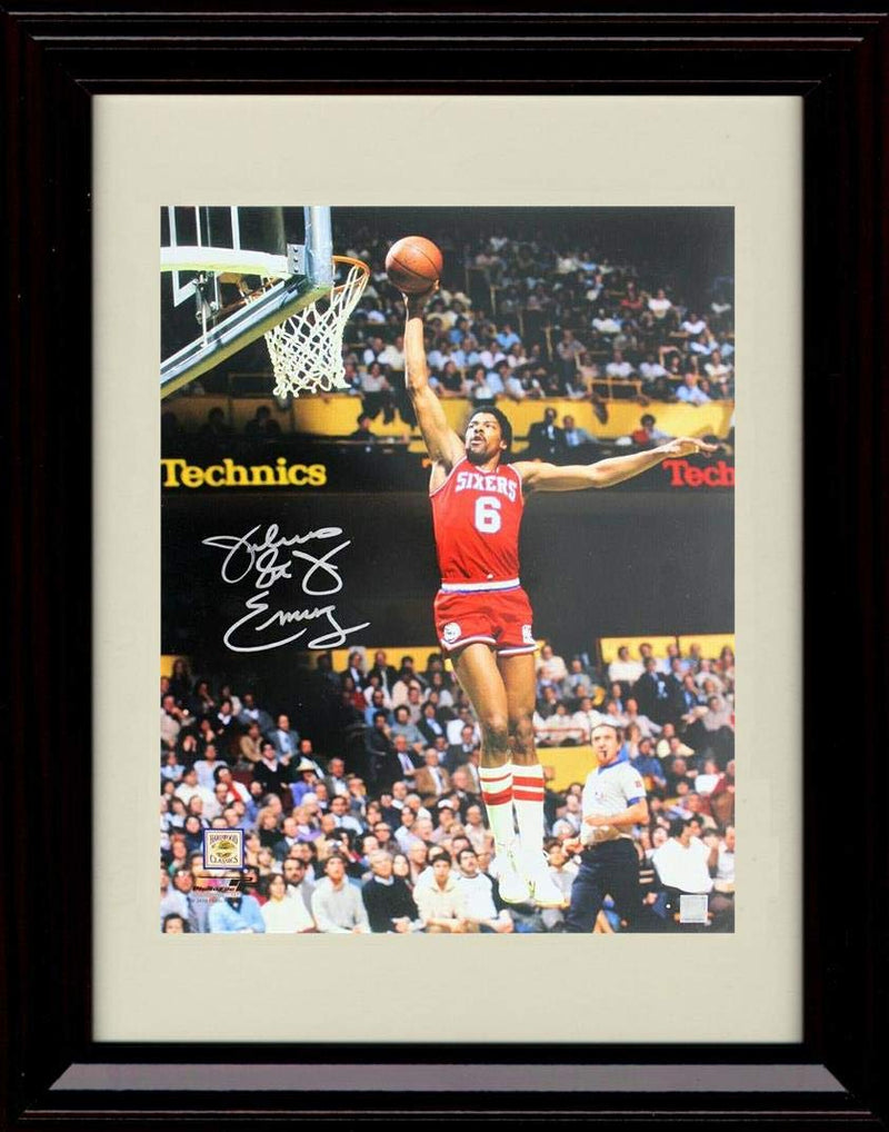 Unframed Julius Erving Autograph Replica Print - Boston Garden Jam - Philadelphia Unframed Print - Pro Basketball FSP - Unframed   