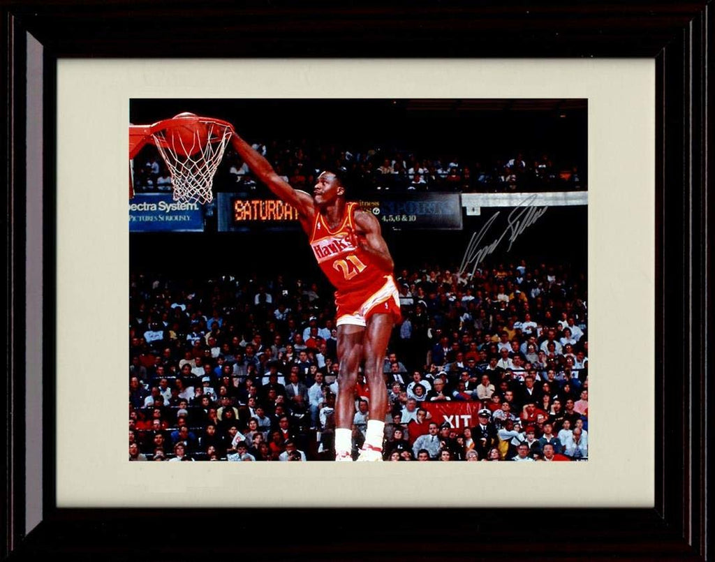 Unframed Dominique Wilkins Autograph Replica Print - Human Highlight Reel Dunking - Hawks Unframed Print - Pro Basketball FSP - Unframed   