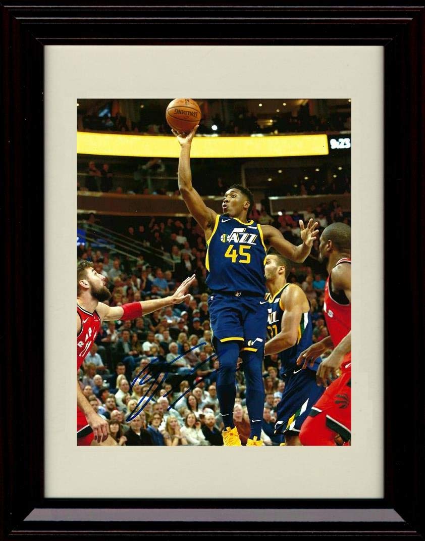 Unframed Donovan Mitchell Autograph Replica Print - in The Air with Ball - Utah Jazz Unframed Print - Pro Basketball FSP - Unframed   