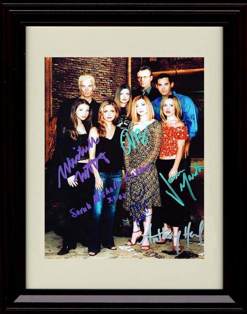 8x10 Framed Buffy The Vampire Slayer Autograph Replica Print - Cast Picture Framed Print - Television FSP - Framed   