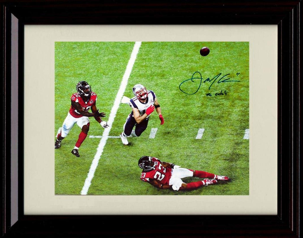 8x10 Framed Julian Edelman Autograph Replica Print - The Catch Framed Print - Pro Football FSP - Framed   